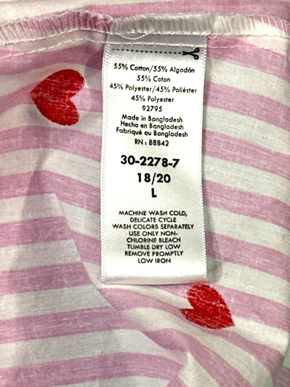 Woman Within 18 20 Pink Striped Heart Button Down Shirt Long Sleeve Loose Fit - Picture 8 of 11